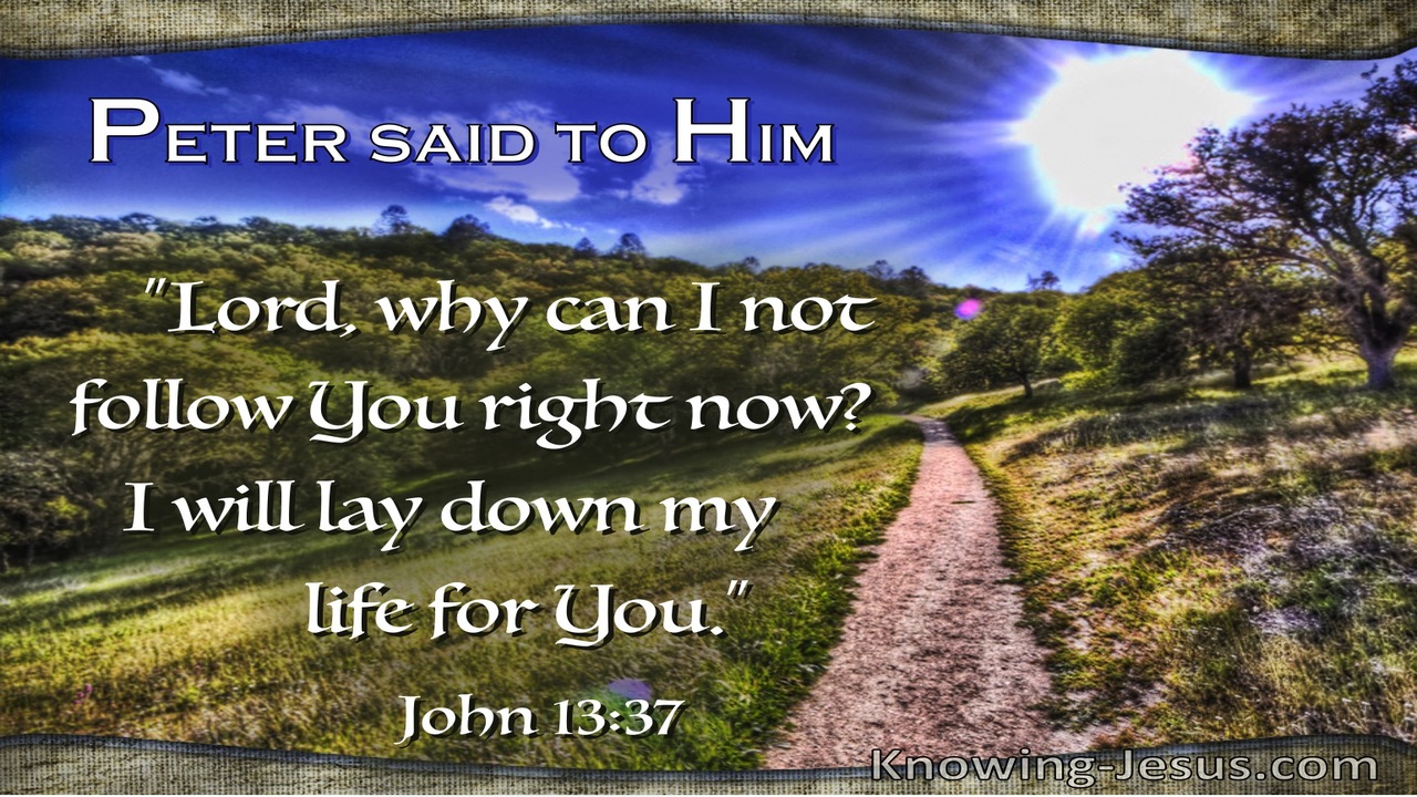 John 13:37  Peter Said, Why Cant I Follow You (blue)